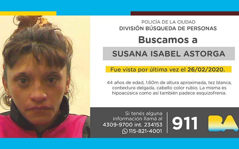 Búsqueda de persona – Susana Isabel Astorga