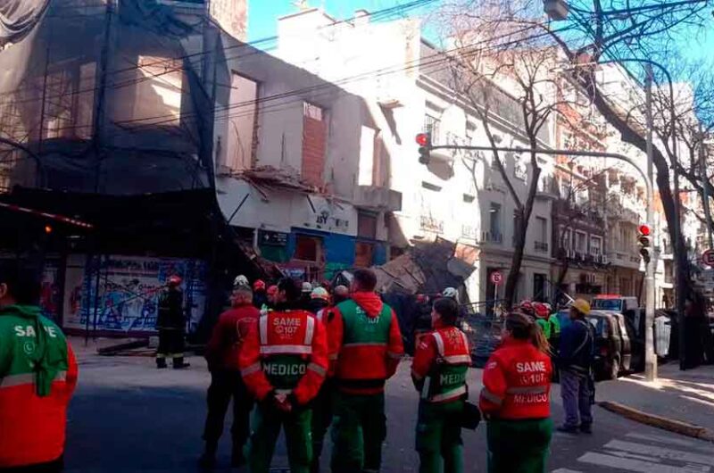 Se derrumbó una obra en construcción en Congreso